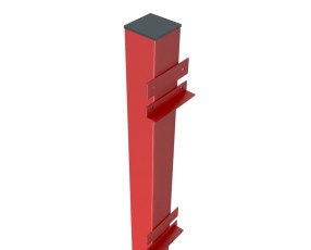 Столб для забора с двумя планками 20 x 20 мм 2 м